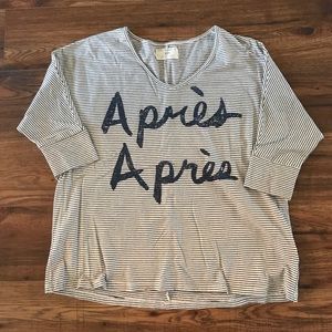 Anthropologie “Après Après” stripe tee, Size M